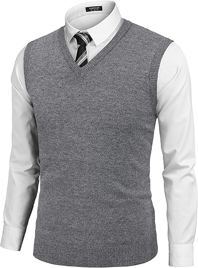 V-Neck Sweater Vest –Gray