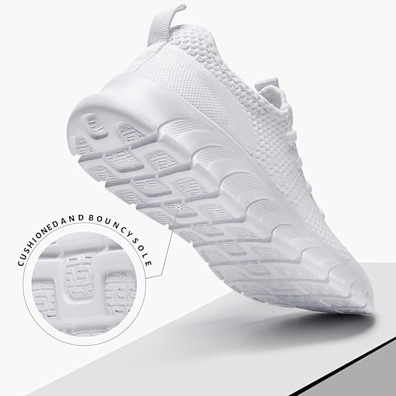 Women breathable running  Sneakers - White