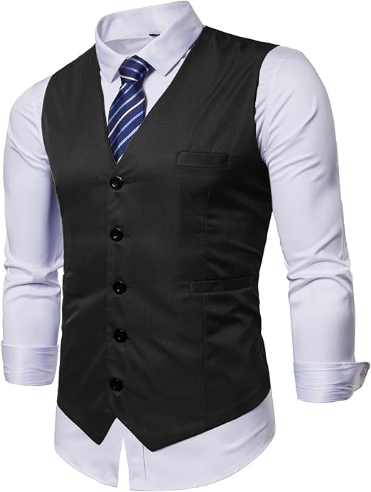 Slim Fit Vest - Black