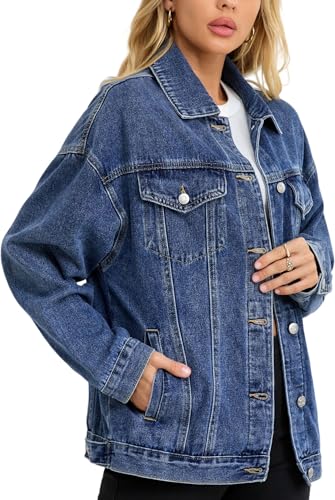 Womens Denim Jacket Oversized Fit - Blue