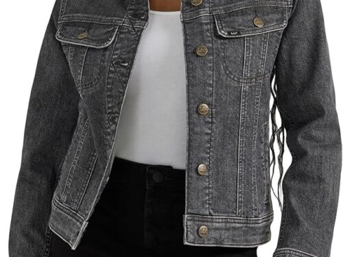 71CWgRUhtfL._AC_UY1000_ Womens Denim Jacket Regular Fit - Grey