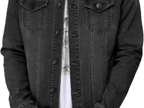 Mens Denim Jacket Slim Fit - Grey