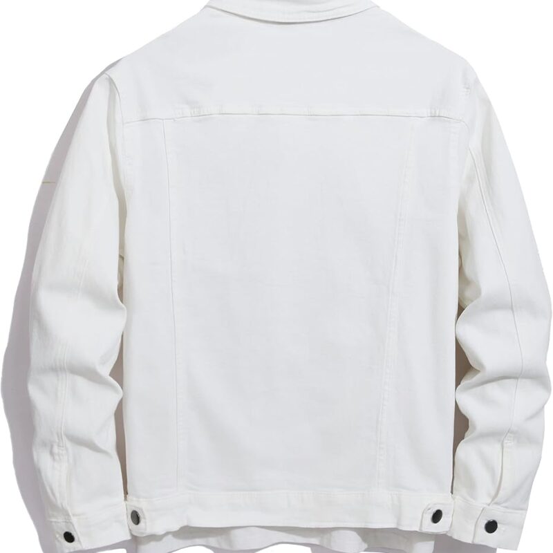 Mens Denim Jacket Slim Fit - White