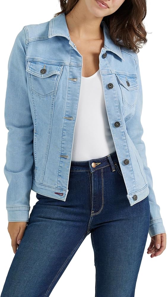 71lbvx34cJL._AC_UY1000_ Womens Denim Jacket Regular Fit - Light Blue