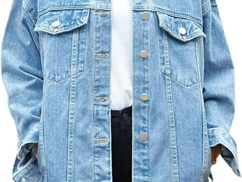 71ye7MP2+ML._AC_UY1000_ Unisex Denim Jacket Oversized Fit - Light Blue