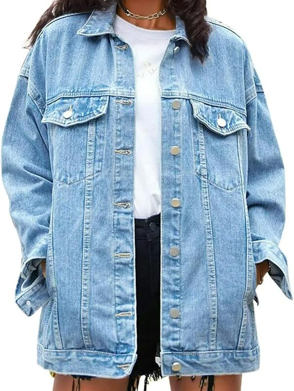 71ye7MP2+ML._AC_UY1000_ Unisex Denim Jacket Oversized Fit - Light Blue