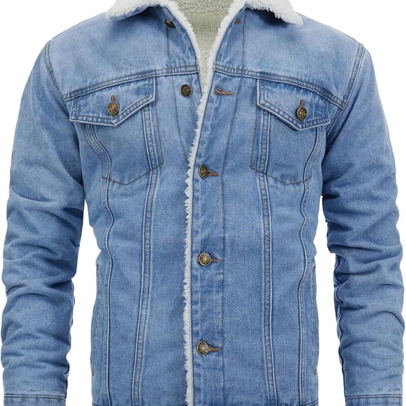 81005rsXK3L._AC_UY1000_ Unisex Denim Jacket Regular Fit - Light Blue