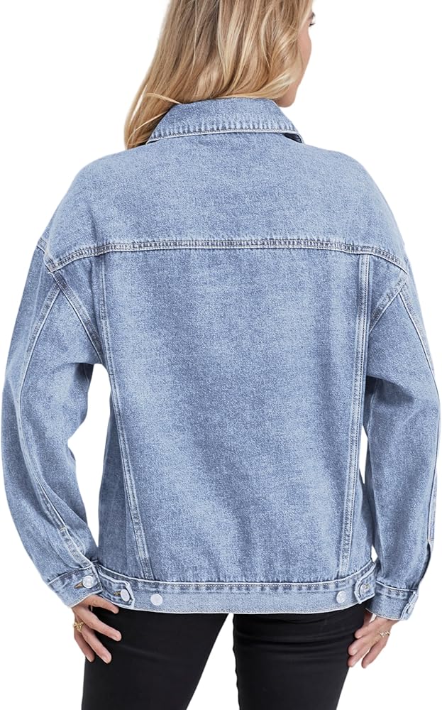 814c-NpH2VL._AC_UY1000_ Womens Denim Jacket Oversized Fit - Light Blue