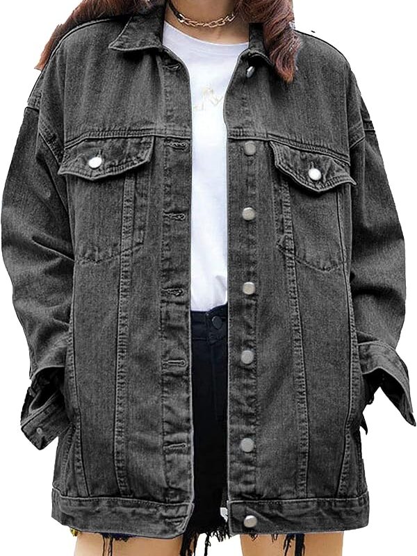 818oEl3jkjL._AC_UY1000_ Unisex Denim Jacket Oversized Fit - Grey