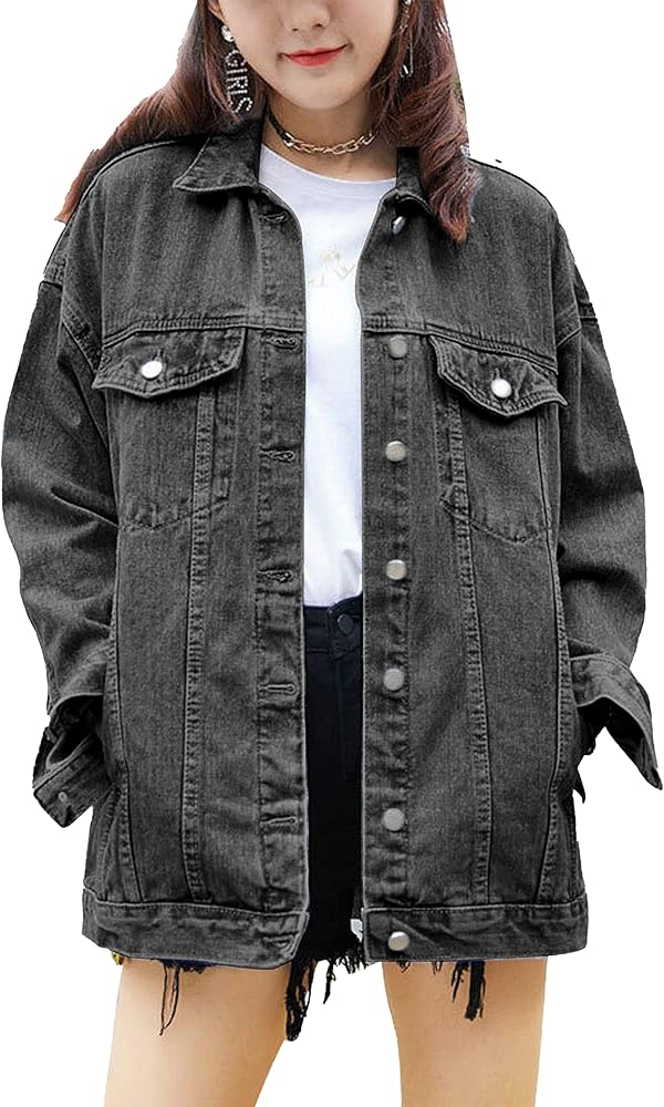 818oEl3jkjL._AC_UY1000_ Unisex Denim Jacket Oversized Fit - Grey