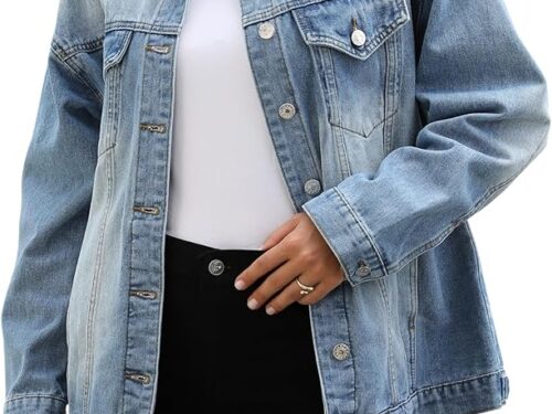81BWKqaqtTL._AC_UY1000_ Unisex Denim Jacket Oversized Fit -Sky Blue