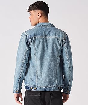 Mens Denim Jacket Slim Fit - Light Blue