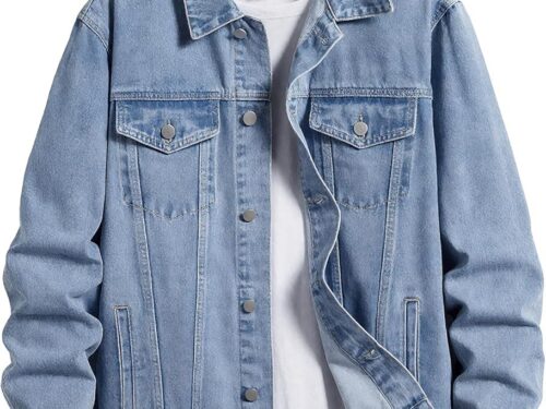 Mens Denim Jacket Oversized Fit - Light Blue