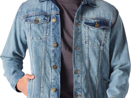 Mens Denim Jacket Slim Fit - Light Blue