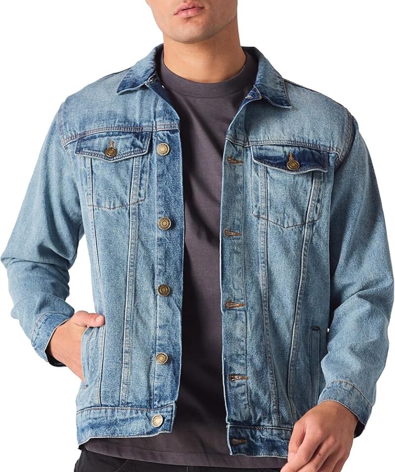 Mens Denim Jacket Slim Fit - Light Blue