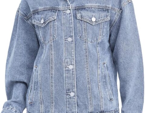 Womens Denim Jacket Oversized Fit - Light Blue