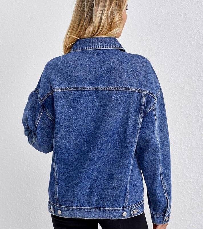 Womens Denim Jacket Oversized Fit - Blue