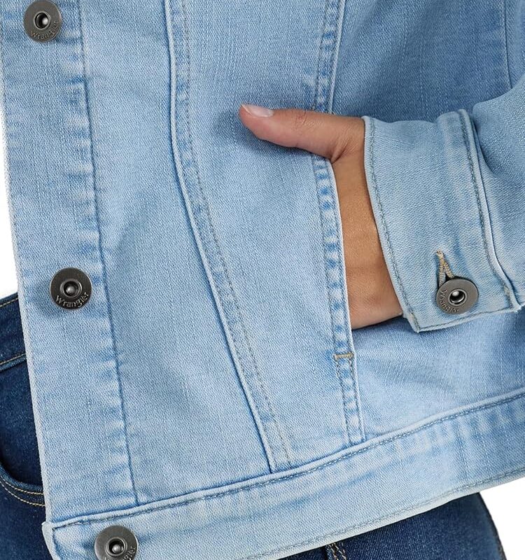 91RYYgFd5DL._AC_UY1000_ Womens Denim Jacket Regular Fit - Light Blue