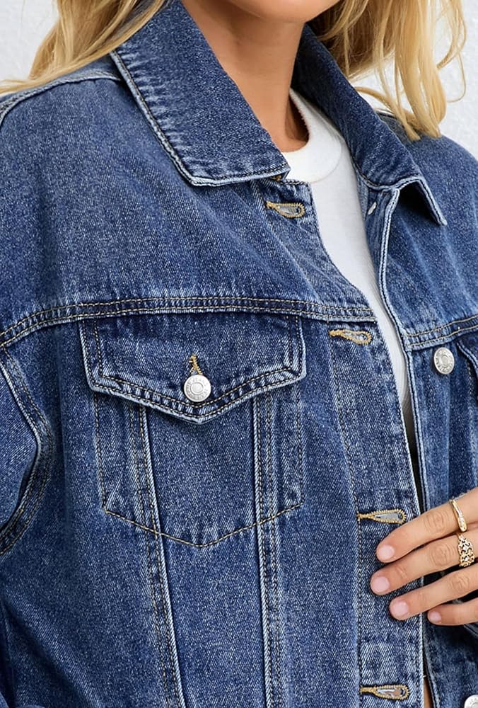 Womens Denim Jacket Oversized Fit - Blue