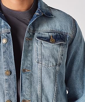 Mens Denim Jacket Slim Fit - Light Blue