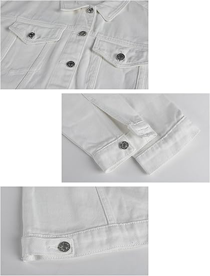 Women Denim Jacket Oversized Fit - White