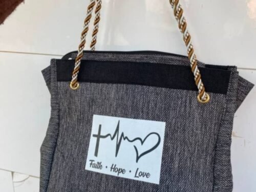 Faith Hope Love Grey Tote Bag