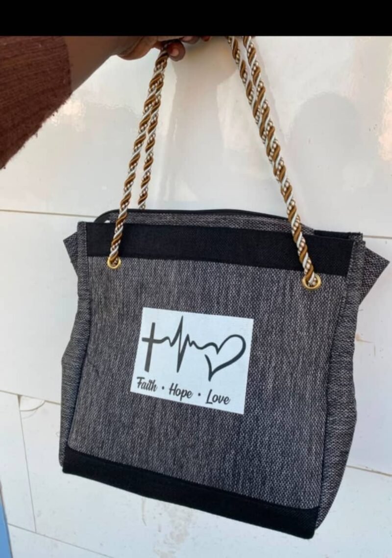 Faith Hope Love Grey Tote Bag