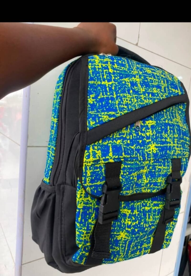 Blue-Green African Print Backpack