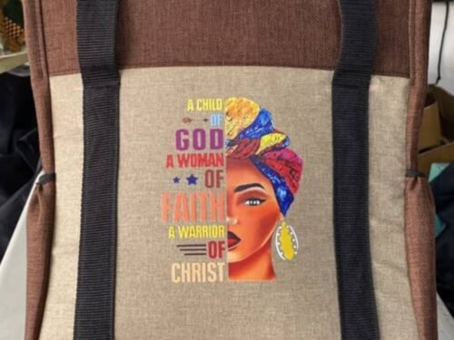 Woman of Faith Panel Tote Bag