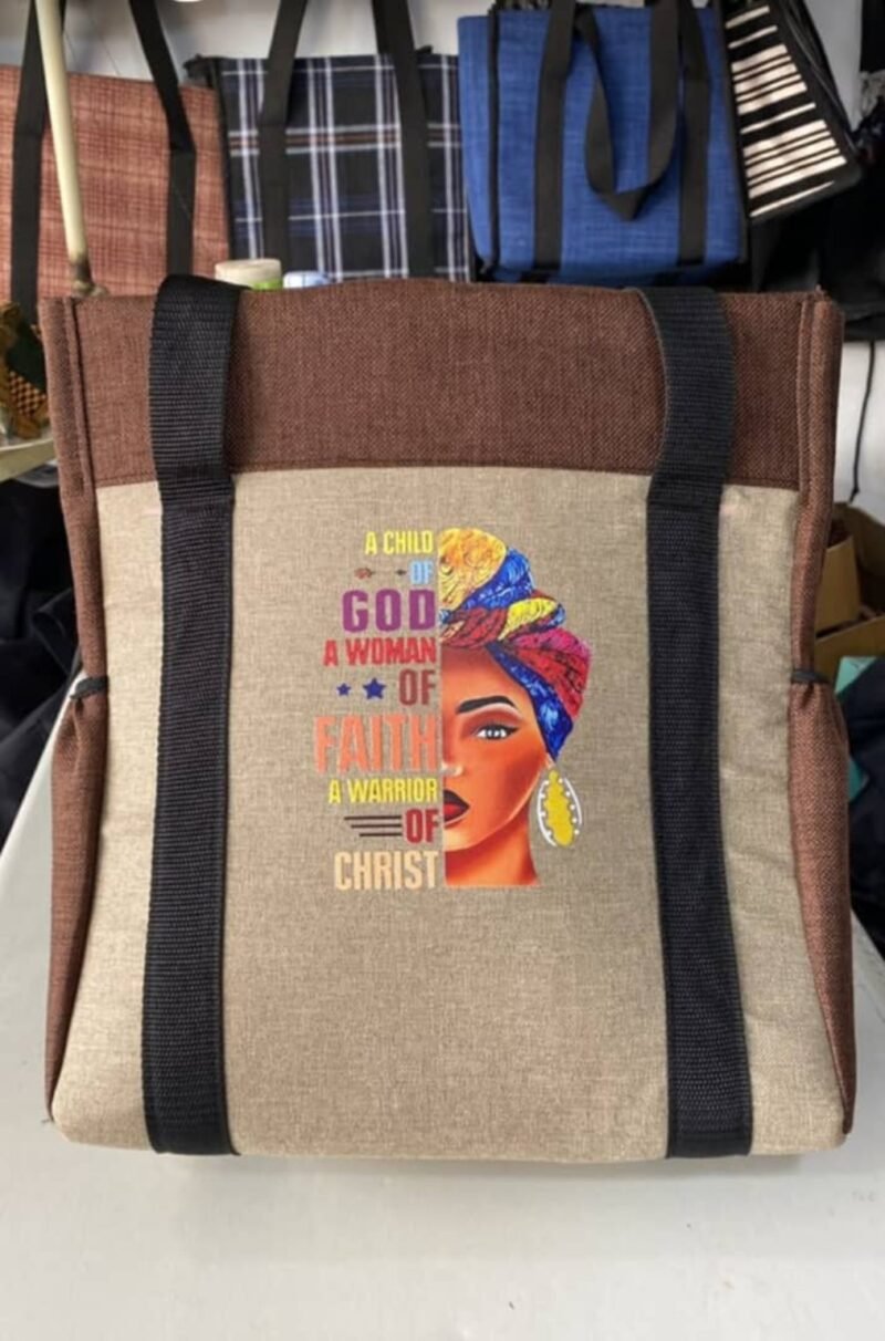 Woman of Faith Panel Tote Bag