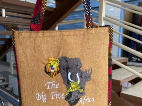 Big Five Africa Jute-Style Tote