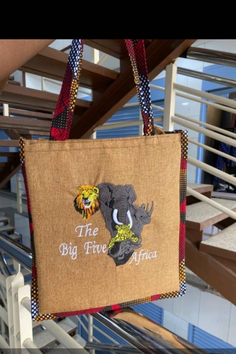 Big Five Africa Jute-Style Tote