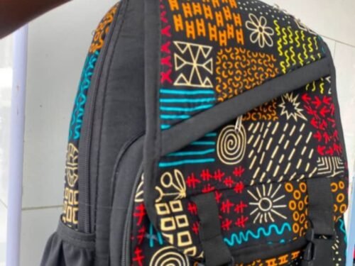 Black African Pattern Statement Backpack