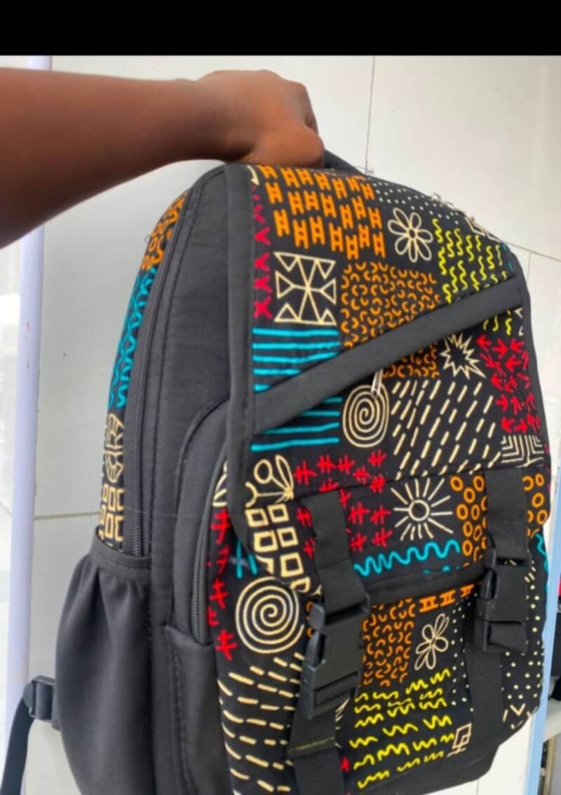 Black African Pattern Statement Backpack