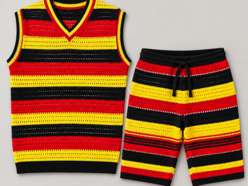 svd-sv-0163-clean-01 Men's Multicolour Sleeveless Knit Top and Shorts Set – Style 0163