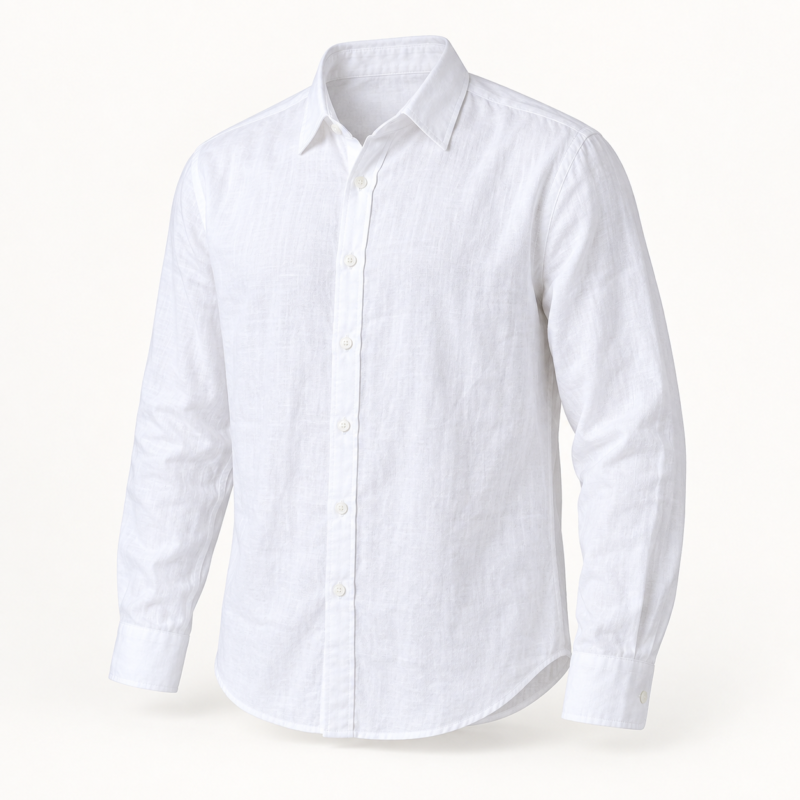 Men – Shirts – White – Style 0179