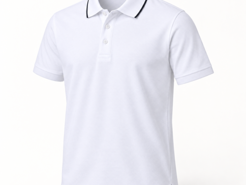 svd-sv-0182-clean-01 Men's White Short-Sleeve Polo Shirt – Sizes S–XXL – Style 0182