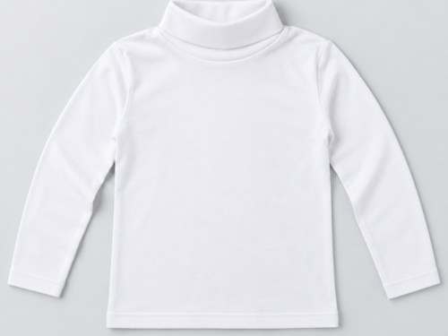 svd-sv-0368-clean-01 Kids' White Long-Sleeve Turtleneck Top – Style 0368