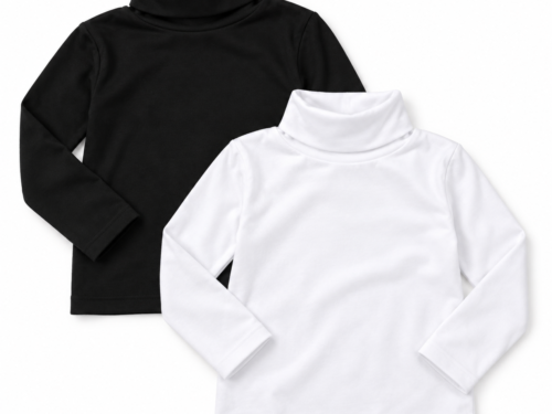 svd-sv-0369-clean-01 Kids' Black and White Long-Sleeve Turtleneck Tops – Style 0369
