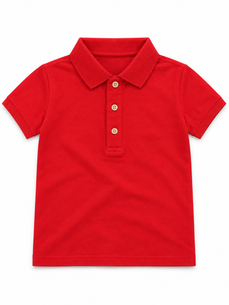 svd-sv-0376-clean-01 Boys' Red Short-Sleeve Polo Shirt – Style 0376