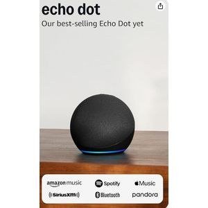 Amazon Echo Dot 5th Generation Black Rounded Speaker