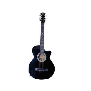 Black Acoustic Guitar with Contrasting Sound-Hole Border