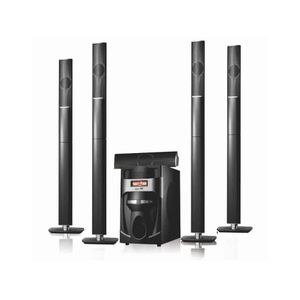 Dark Speaker System with Four Tall Columns