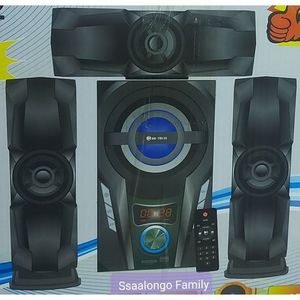 Mi-Tech Dark Speaker System with Blue Front Rings