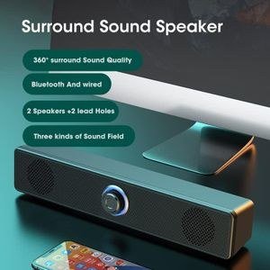 Dark Desktop Bar Speaker with Gold-Coloured Ends