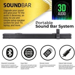 Long Dark Bar Speaker with Remote
