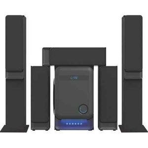 Dark Speaker System with Four Side Units and Upper Bar