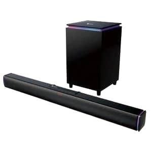 Dark Soundbar with Tall Rectangular Speaker Unit