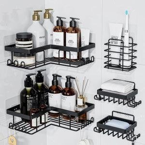 Black Open-Basket Wall-Shelf Set