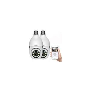 White Bulb-Style Camera with Round Lens Panel